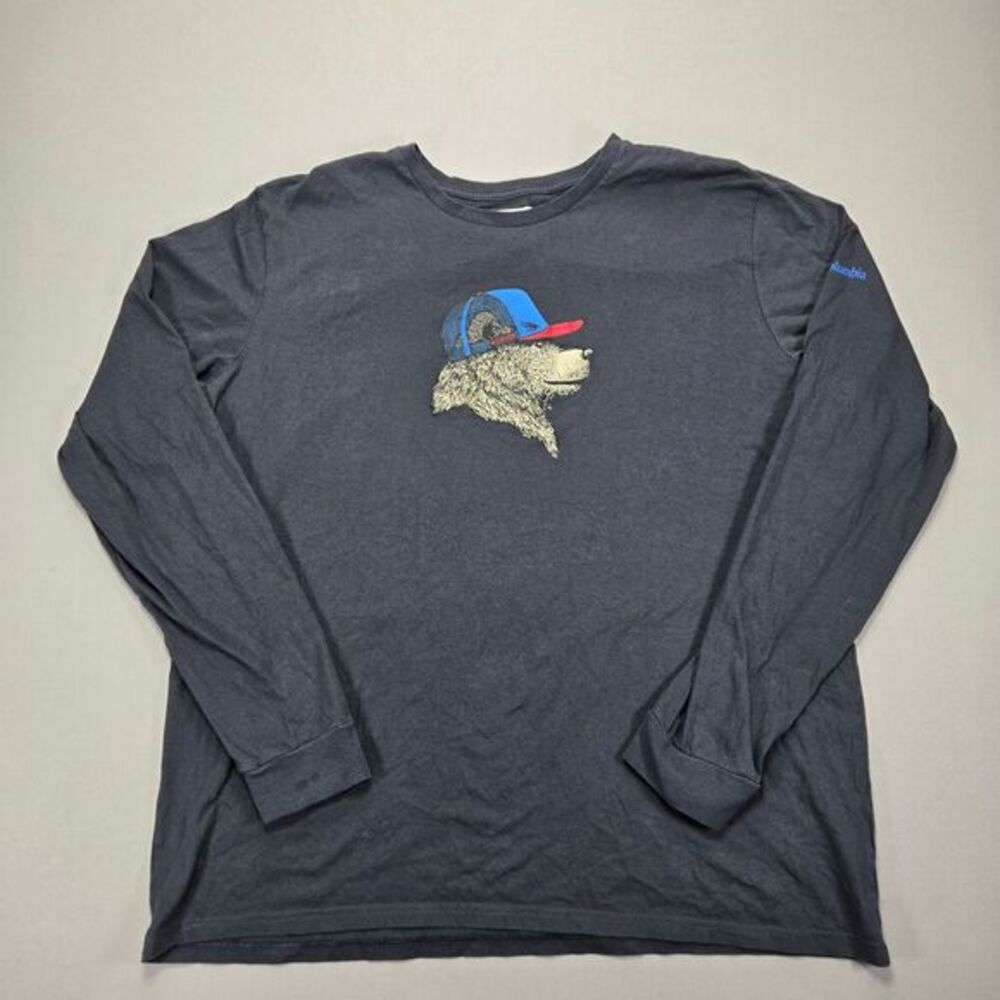 Columbia Bear Graphic‎ Long Sleeve Crew Neck T-Shirt Outdoors XXL